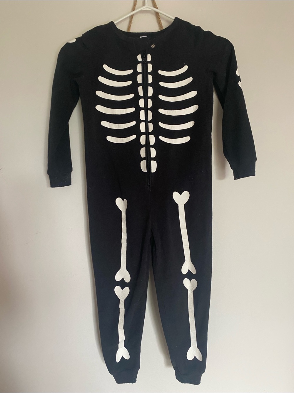 Joe Fresh Black Skeleton Kids One-Piece Pajama Costume Halloween 🎃